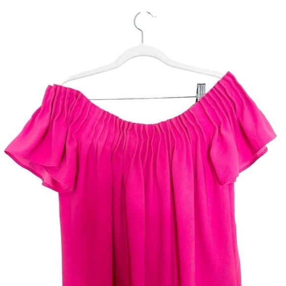 NWT Trina Turk Small Pink Fuschia The Exceptional Off Shoulder Dress - Picture 3 of 6